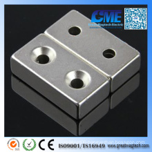 F2" X 1" X 1/2" 2 Countersunk Holes to Accept #8 Screws Magnet